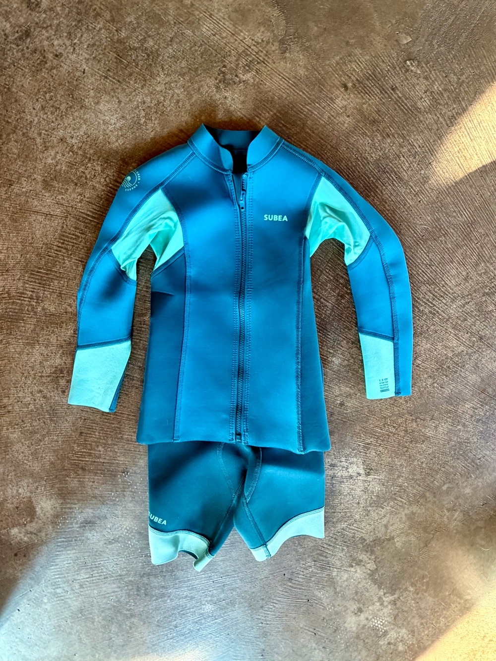 Kids Size 6 Blue Aqua Neoprene Lightweight Wetsuit Set